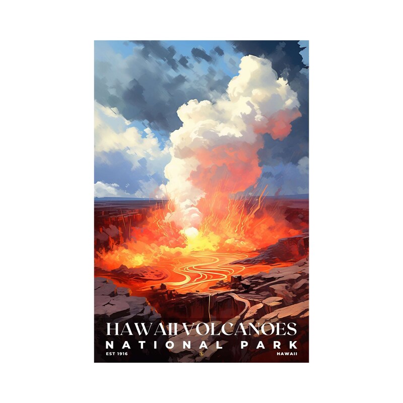 Hawaii Volcanoes National Park Poster, Travel Art, Office Poster, Home Decor | S6